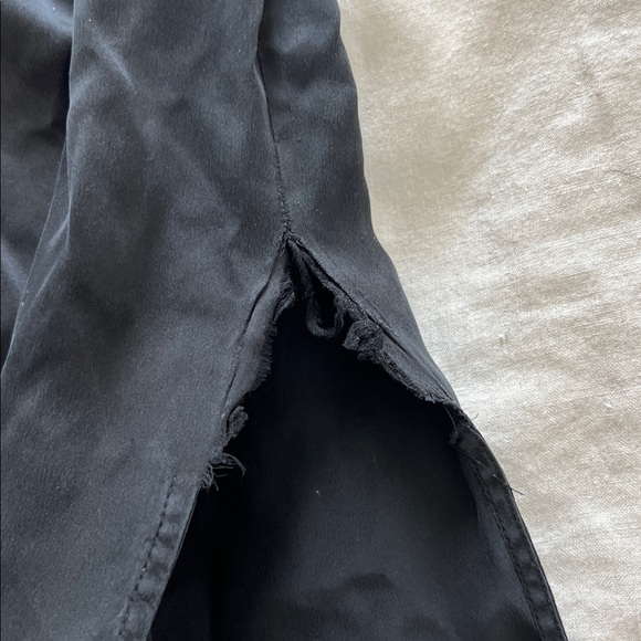 LUNYA Black Washable Silk Nightgown Dress Slit T-Strap in Black & Otium S $198 - Picture 8 of 8